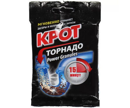 Средство для удаления засора в трубах Krot Торнадо 90 гр Фотография_0