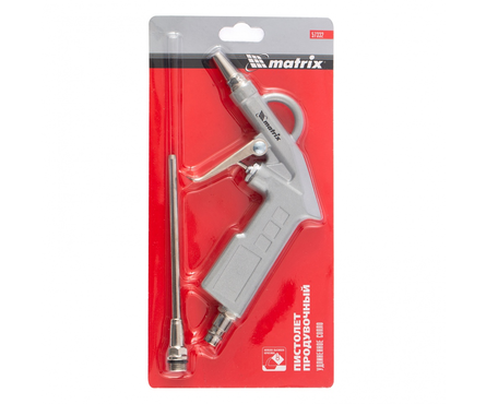 Пистолет продувочный Matrix, с удлиненным соплом, пневматический, 135 мм Фотография_1
