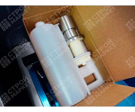 Мойка 60х45 (3.0) врезная 3 1\2 22 см с сифоном+ коландер+дозатор Сатин SANTREK AQUA Фотография_9