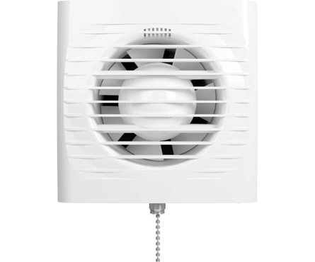 Вентилятор осевой вытяжной со шнуровым тяговым выключателем d 100 мм белый OPTIMA 4-02 AURAMAX Фотография_1