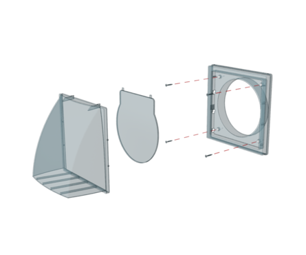 Выход стенной вытяжной Event ПВХ с обратным клапаном с фланцем, белый, d 100 мм, 175х175 мм Фотография_3