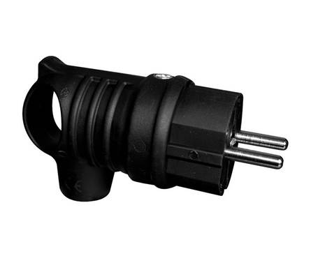 Вилка кабельная BEMIS с крючком каучуковая 220В 16А с з/к, IP44 черная Фотография_0