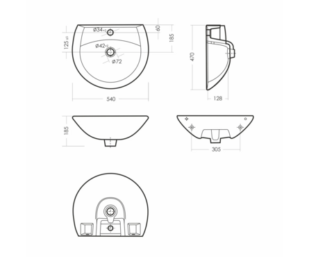 Умывальник с постаментом Аттика-55 с отв. Sanita Фотография_6