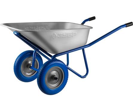 Тачка строительная двухколесная 110 л, усиленная грузоподъемность 240 кг Фотография_1