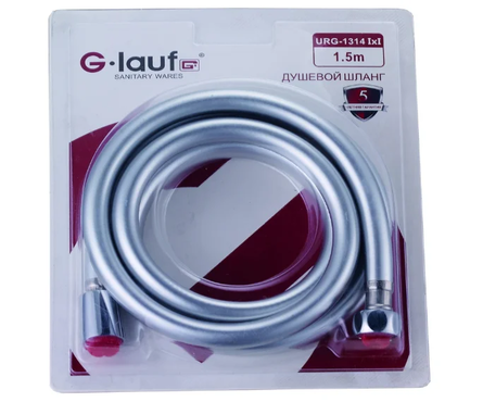 Шланг душевой 150 см имп\кон Glauf URG-1314 блистер свободное вращение ПВХ Фотография_1