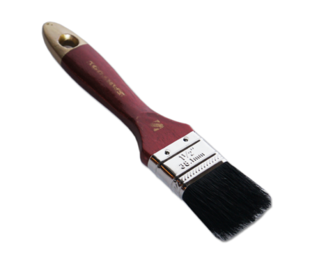 Кисть плоская Santool Мастер 1.5 черная, натуральная щетина, деревянная ручка (38 мм)  Фотография_0
