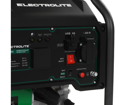 Генератор бензиновый 3.0 кВт 220 В бак 8 л ручной стартер EL4500I ELECTROLITE Фотография_4