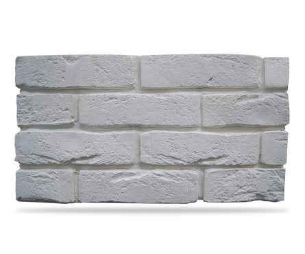 Гипсовая плитка Кирпич под клинкер 500-00 белый, 6.5х24 см Фотография_0