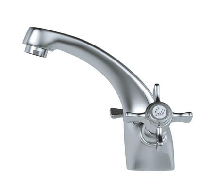 Смеситель для умывальника двухвентельный MIXLINE литой гусак хром Classic ML30-04 Фотография_1