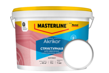 Краска структурная ВД MARSHALL Akrikor, белая, база ВW, 9 л