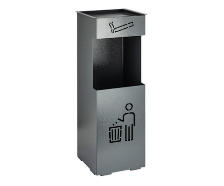 Урна для мусора с пепельницей сталь 24 л Серый САНАКС Фотография_0