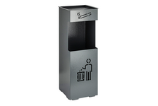 Урна для мусора с пепельницей сталь 24 л Серый САНАКС