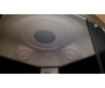 Душевая кабина Parly ЕС90 высокий поддон, 900х900х2150 мм, тонированное стекло, задняя стенка черная Фотография_2