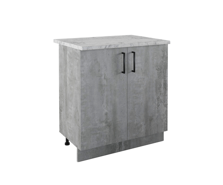 Стол-тумба кухонный, распашные дверцы со столешницей 80 см, ЛДСП, цемент светлый Фотография_0