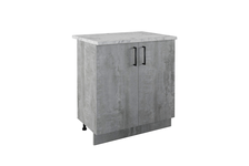 Стол-тумба кухонный, распашные дверцы со столешницей 80 см, ЛДСП, цемент светлый