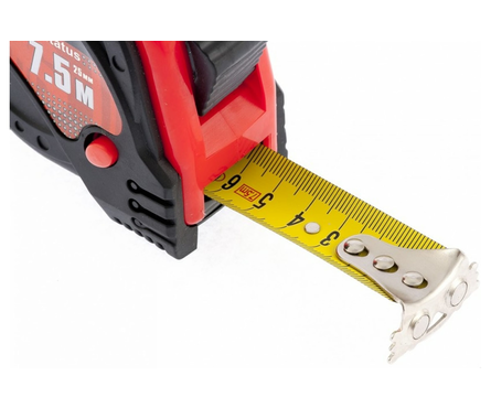 Рулетка Matrix Status magnet 3 fixations, 25 мм, обрезиненный корпус, зацеп с магнитом, 7.5 м Фотография_3