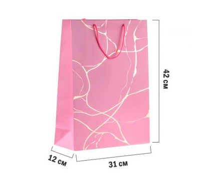 Пакет подарочный 42х31х12 см Розовый Фотография_1