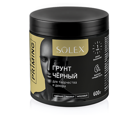 Грунт SOLEX для мебели и декора, черный, 0.6 кг Фотография_1