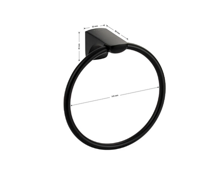 Держатель полотенца круглый черный TITAN Фотография_1