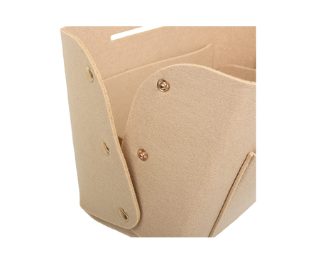 Корзина фетровая для хранения 6 л 28х13х16.5 см бежевая Фотография_1