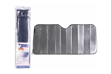 Шторка солнцезащитная светоотражающая под лобовое стекло 130х60 см серебро Nova Bright