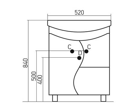 Тумба для ванной Mixline Классик-52  под умывальник Фотография_1