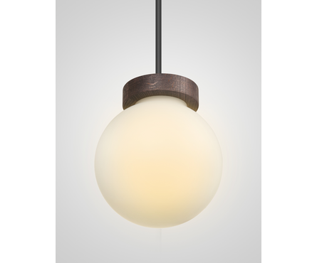 Светильник подвесной Мелодия Света 6424P WG Шар, стекло-дерево, палисандр, Е27  Фотография_3