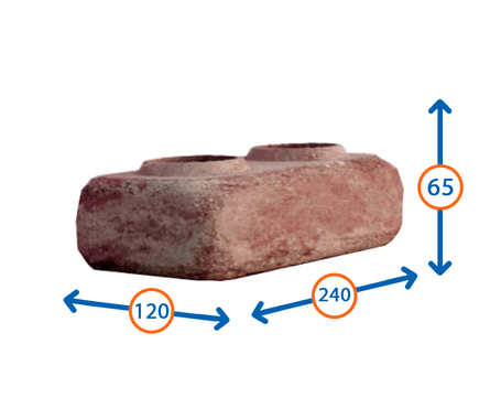 Кирпич облицовочный Ermix Фактурный красно-белый, 240х120х65 мм, гиперпрессованный Фотография_1