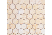 Мозаика Caramelle Mosaic Pietrine Hexagonal Botticino матовая, 292х298х6 мм, чип 18х30 мм