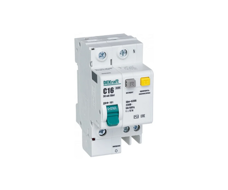 Выключатель автоматический дифференциального тока 1П+Н 16А 30 мА тип AC ДИФ-101 15157SE Фотография_0