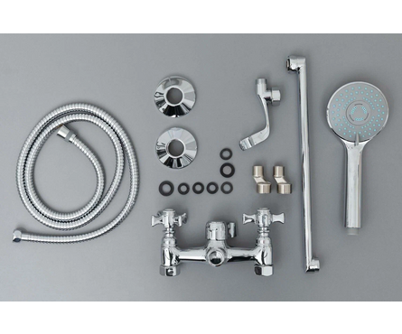 Смеситель для ванны двухвентельный HAIBA длинный гусак хром 1/2 кер HB2124 Фотография_4