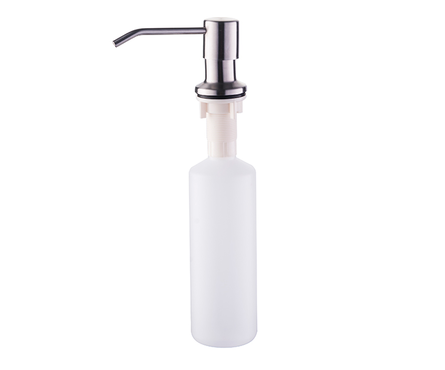 Дозатор для жидкого мыла LEDEME 405-1/L врезной, сатин/пластик, 400 мл  Фотография_0