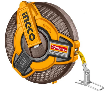 Рулетка 20 м 15 мм геодезическая лента закрытый круглый корпус INDUSTRIAL INGCO Фотография_0