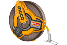 Рулетка 20 м 15 мм геодезическая лента закрытый круглый корпус INDUSTRIAL INGCO