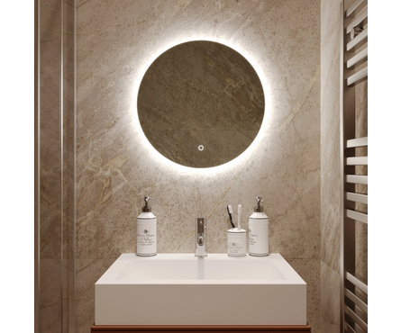 Зеркало круглое 500 мм Саванна-Лайт сенсорный выключатель светодиодная подсветка MIXLINE Фотография_1