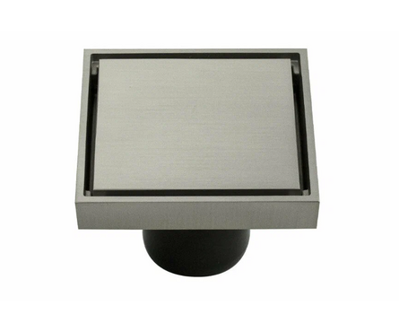 Трап сливной вертикальный выход D 50 мм латун. 100х100 мм матовый хром MAGNUS Фотография_0