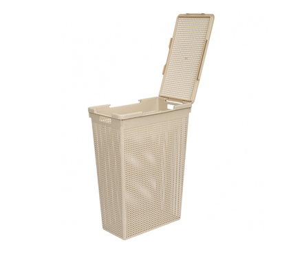 Корзина для белья Лофт с крышкой, латте, 50 л Фотография_2