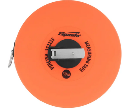 Рулетка 30 м 12.5 мм геодезическая лента ПВХ, закрытый круглый корпус SPARTA Фотография_0