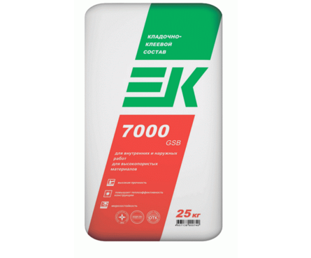 Клей ЕК 7000 GSB для ячеистого бетона 25 кг (50) Фотография_0