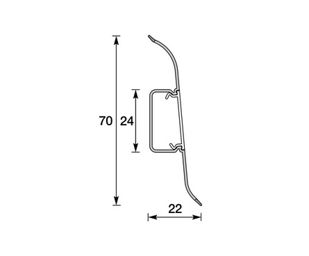 Плинтус ПВХ напольный 70х2200 мм Ясень серый 253 ИДЕАЛ Классик Фотография_2