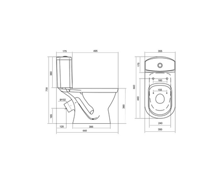 Унитаз-компакт SANTEK «Алькор» 2РА, антивсплеск (косой выпуск, нижний подвод воды) Фотография_4