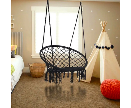 Кресло подвесное 1-местное 810х620х1290 мм черное Фотография_1