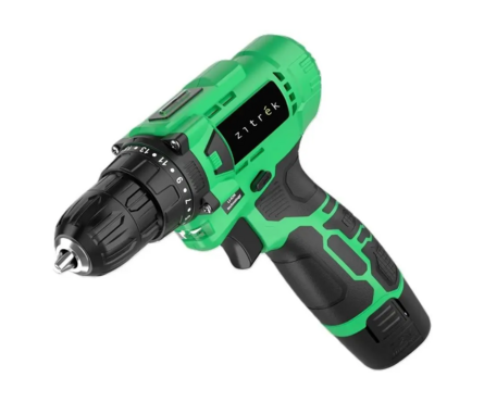 Дрель-шуруповерт 12В 1шт Li-ion акк. 1,5Ач, 24Нм, 0-850об/мин, 1 скорость Green Li Plus ZITREK Фотография_1
