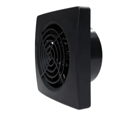 Вентилятор осевой вытяжной d 100 мм с укороченным патрубком Seicoi Floxy 100 Black Фотография_1