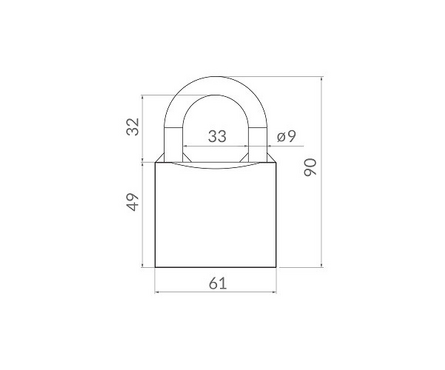 Замок навесной 61 мм всепогодный автозапирание PK-0163 PUNTO Фотография_1