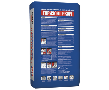Пол наливной высокопрочный ЮНИС Горизонт PROFI цементно-полимерный (от 5 до 100 мм) 20 кг Фотография_1