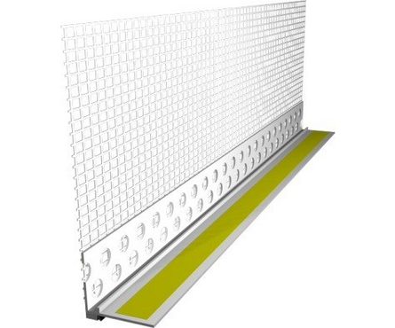 Профиль оконный примыкающий самоклеящийся с армирующей сеткой 6 мм/2.4 м с пыльником Фотография_0