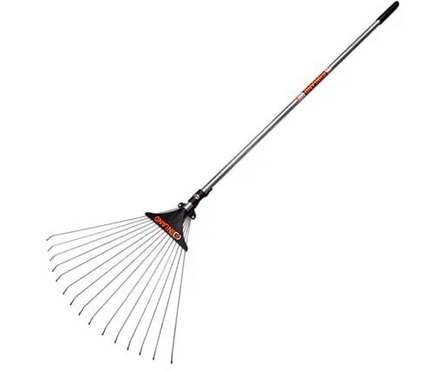 Грабли веерные 15 витых зубцов раздвижные с металическим черенком FINLAND Фотография_2