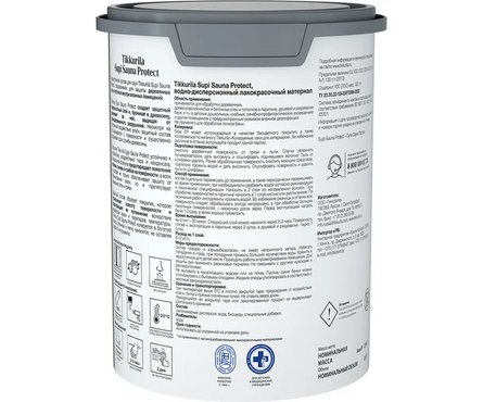 Состав для сауны термостойкий ТИККУРИЛА Супи Сауна Протект бесцветный БАЗА EP 0.9 л Фотография_1