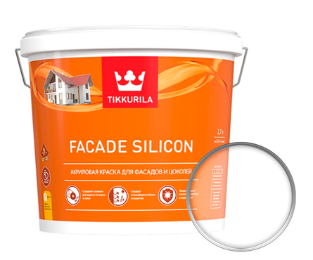 Краска акриловая Tikkurila FACADE SILICON для фасадов и цоколей, база C (2.7 л) Фотография_0